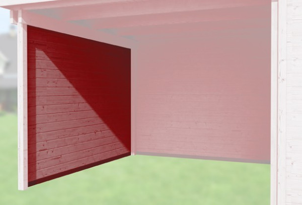 Weka Seitenwand 21mm für Anbau Designhaus 126/172 Tiefe 235cm rot