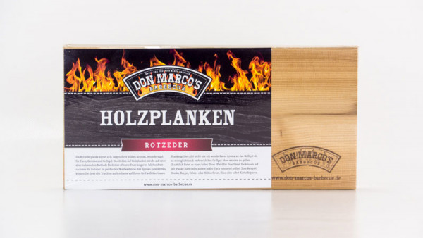 Don Marco´s Barbecue Holzplanke Rote Zeder 300x150x11mm 2 Stück