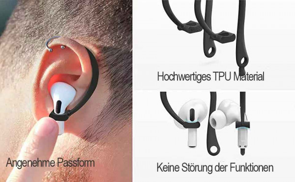 AirPods Halterung Airpod Zubehör Ohrbügel weiss Bügelform 2 Stück