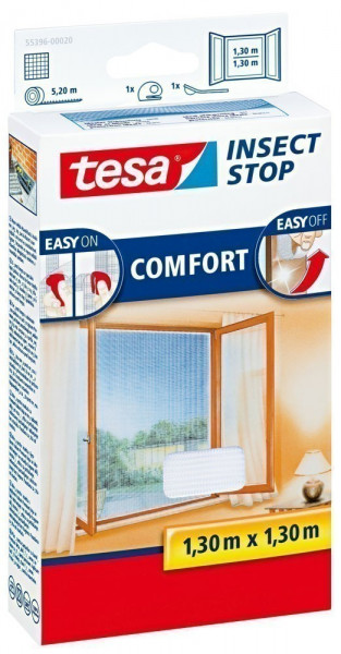 tesa® Insect Stop Fliegengitter Klett Comfort Fenster 1,3 x 1,3 m weiß