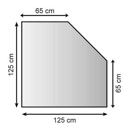 Funkenschutzplatte Bodenplatte Lienbacher silber-antik 5-Eck 125x125cm