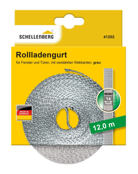 Schellenberg Rollladengurt Mini 14mm 12m grau 41202