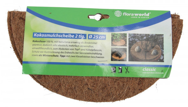 Kokosmulchscheibe classic floraworld 2-teilig Ø25cm braun