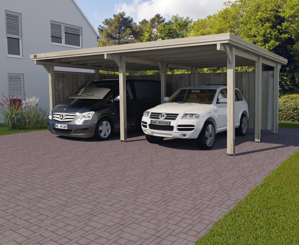 Doppelcarport Weka 618 Gr.1 Holz kdi + Kunststoff 603x512cm