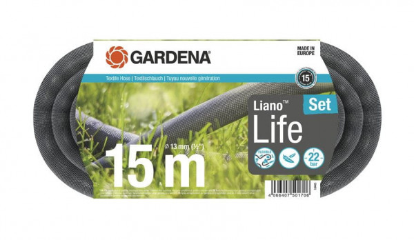 Gardena Textilschlauch Liano Life 1/2" 15m 18445-20