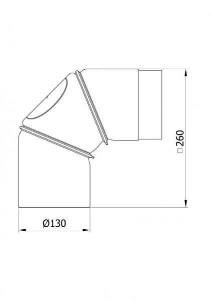 Ofenrohr Bogenknie 3tlg verstellbar 0-90° Ø130mm Senoth. grau m.T.