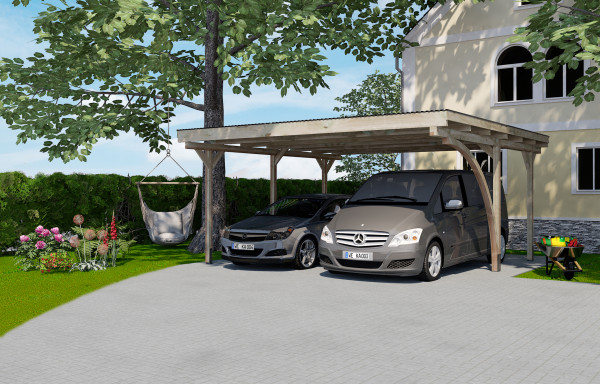 WEKA® Carport 616 A Doppelcarport mit Rundbogen 500x500cm