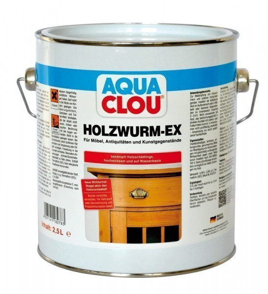 Holzwurm-Ex AQUA CLOU für Möbel und Antiquitäten farblos 2,5 L