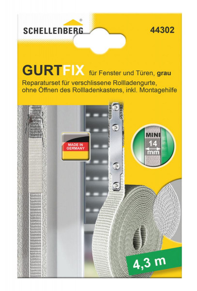 Schellenberg Gurtfix Mini 14mm 4,3m grau 44302