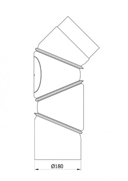 Ofenrohr Bogenknie 4tlg verstellbar 0-90° Ø180mm Stahl schwarz mit Tür