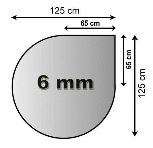 Funkenschutzplatte Glas 6mm Lienbacher Tropfen 125x125mm