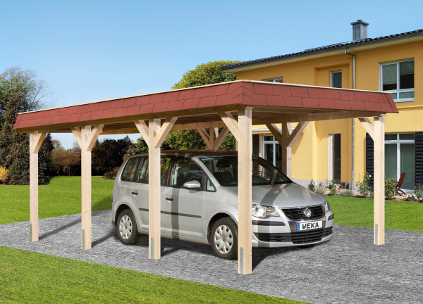 weka Leimholz-Flachdach Einzelcarport 615 Gr.1