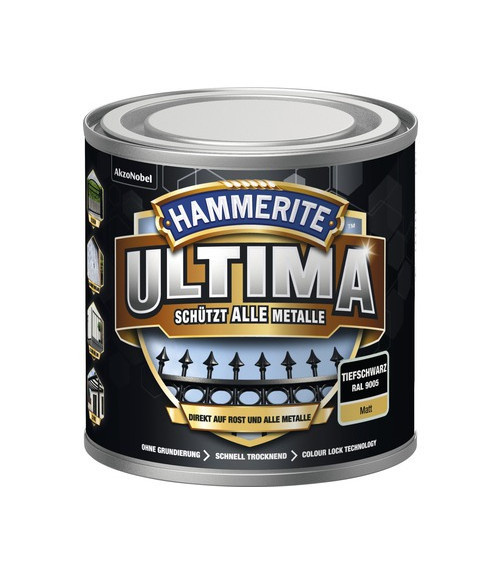 HAMMERITE® 3in1 Schutzlack Ultima tiefschwarz matt 250ml