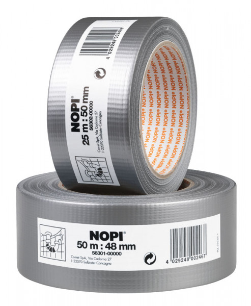 NOPI® Gewebeband / Reparaturband silber 50 mm x 50 m