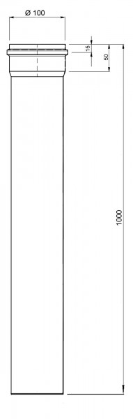 Ofenrohr für Pelletofen Senotherm 0,8mm grau Ø100mm Länge 1000mm