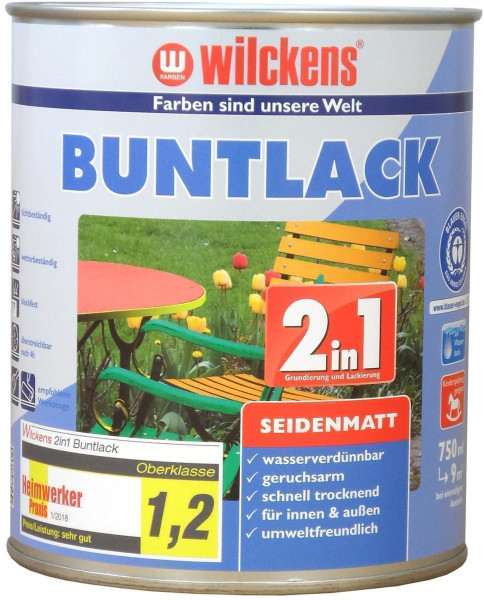 Wilckens® Buntlack 2in1 RAL 9010 reinweiss seidenmatt 125ml