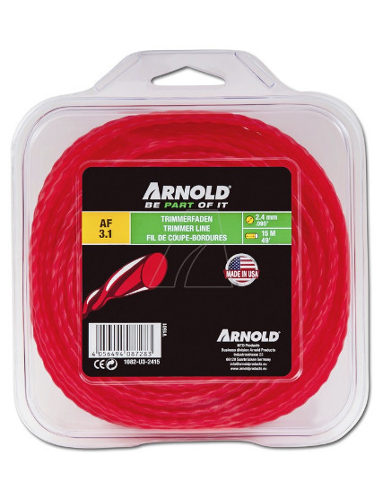 ARNOLD Trimmerfaden AF 3.1, 2.4 mm x 15 m, rot, rund, gedreht