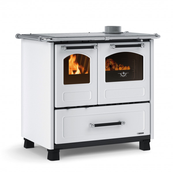 Küchenherd / Holzherd La Nordica Family 4,5 weiß Ans. re 7,5kW