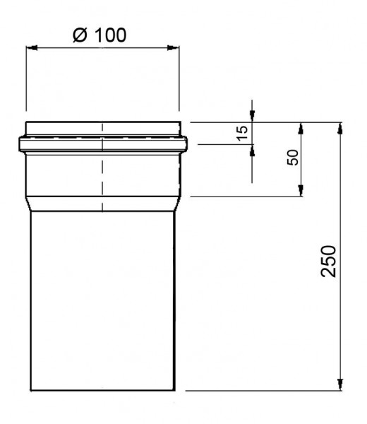 Ofenrohr für Pelletofen Senotherm 0,8mm grau Ø100mm Länge 250mm