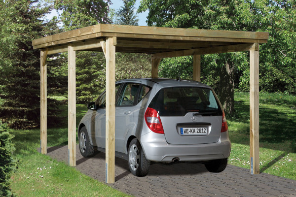 weka Flachdach-Einzelcarport 617 Gr.2 mit PVC-Dach