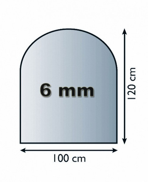 Funkenschutzplatte Glas 6mm Lienbacher halbrund 100x120cm