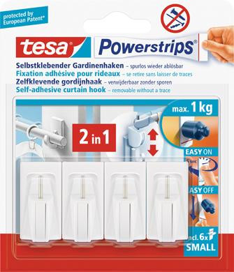 tesa Powerstrips Gardinenhakenweiss