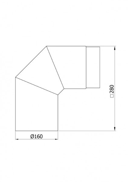 Ofenrohr / Rauchrohr Bogenknie 90° Ø160mm Senotherm schwarz ohne Tür