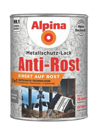 Alpina Metallschutz-Lack Anti-Rost Hammerschlag Dunkelgrau 750ml