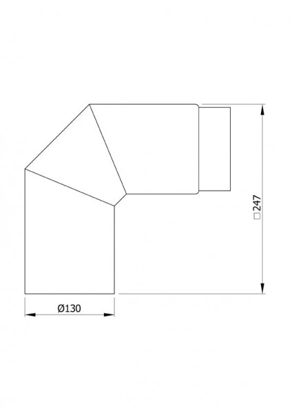 Ofenrohr / Rauchrohr Bogenknie 90° Ø130mm Senotherm grau ohne Tür