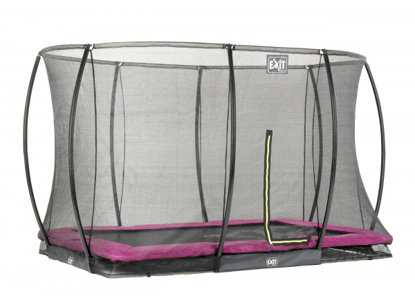 Trampolin EXIT Silhouette Ground mit Sicherheitsnetz 244x366cm pink