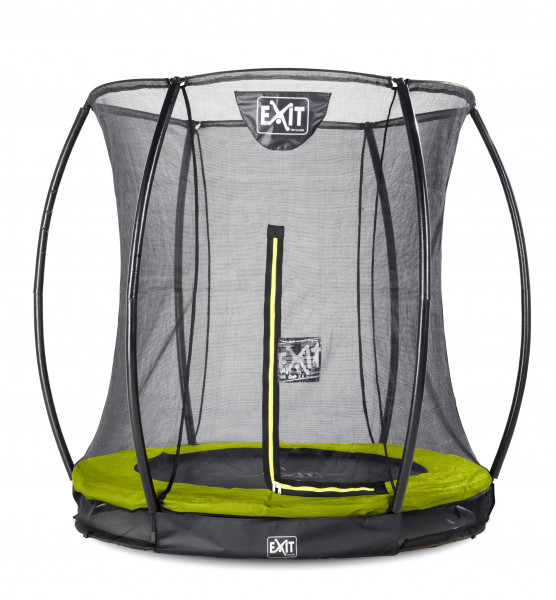 Trampolin EXIT Silhouette Ground mit Sicherheitsnetz Ø183cm Lime grün