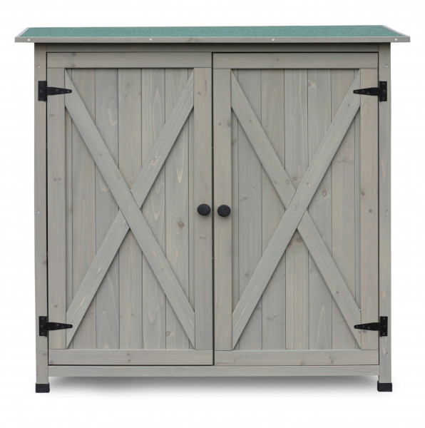 HABAU Gartenschrank Flora grau 110x55x117cm