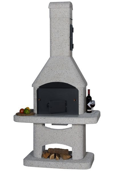 Wellfire Gartenkamin / Grillkamin Nova Quatro 4in1 weiß 215cm