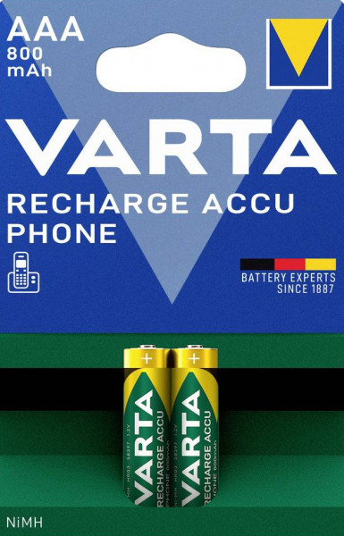 VARTA Rechargeable Phone Akku AAA 1,2 V 800mAh 2 Stück