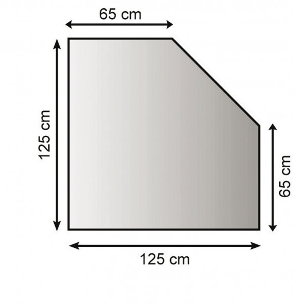 Funkenschutzplatte / Bodenblech schwarz 5-Eck 125x125cm