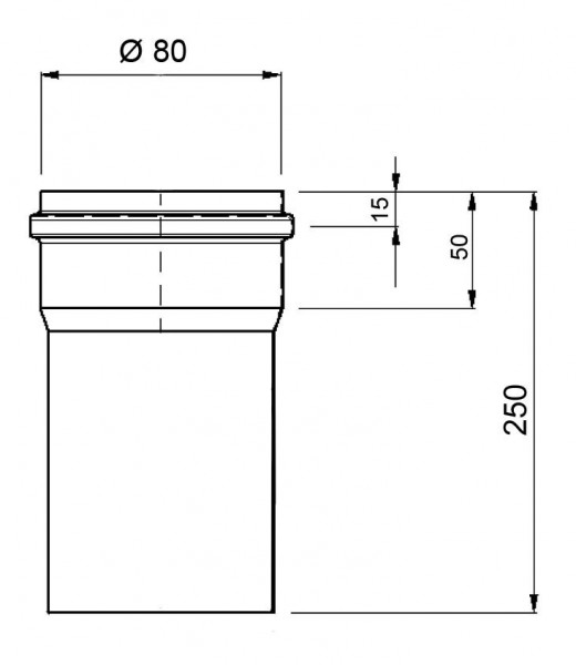 Ofenrohr für Pelletofen Senotherm 0,8mm schwarz Ø80mm Länge 250mm