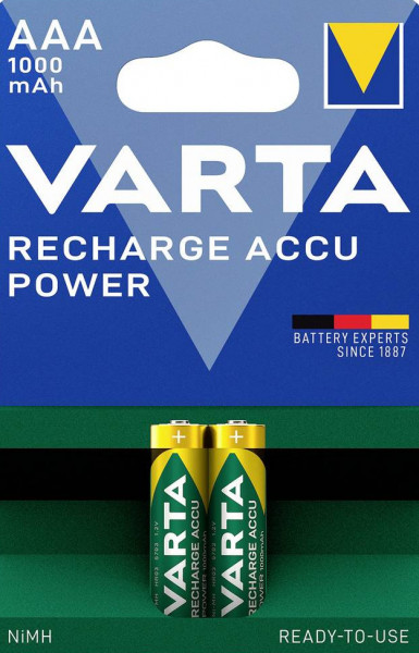 VARTA Rechargeable Akku AAA 1,2 V 1000mAh 2 Stück