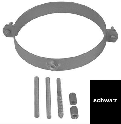 Rohrschellen Set Ø130mm Senotherm schwarz für Ofenrohre