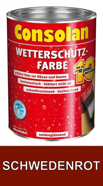 Consolan Wetterschutz Farbe schwedenrot 2,5 L