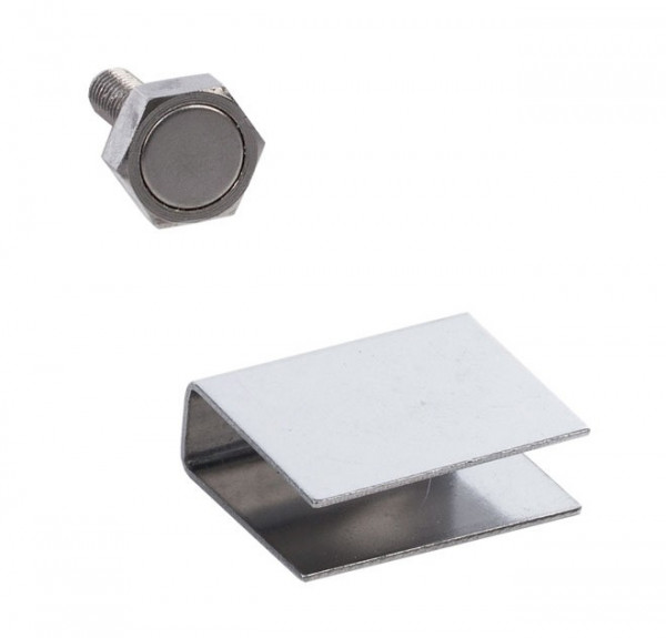 Türmagnet 22mm 160 N für Sauna mit U-Haftblech für Glastüren 6mm