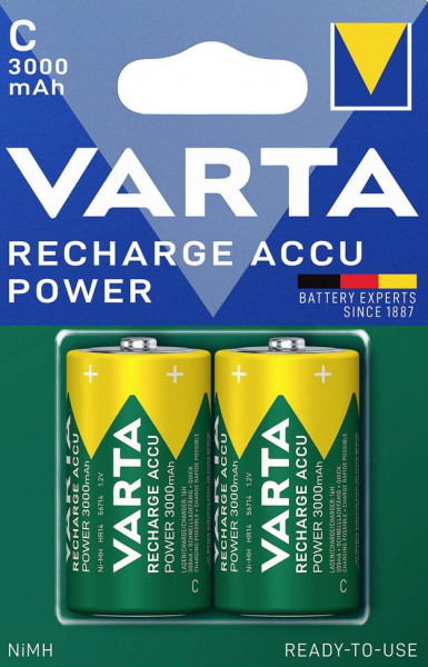 VARTA Rechargeable C 1,2 V 3000mAh 2 Stück