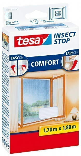 tesa® Insect Stop Fliegengitter Klett Comfort Fenster 1,7 x 1,8 m weiß