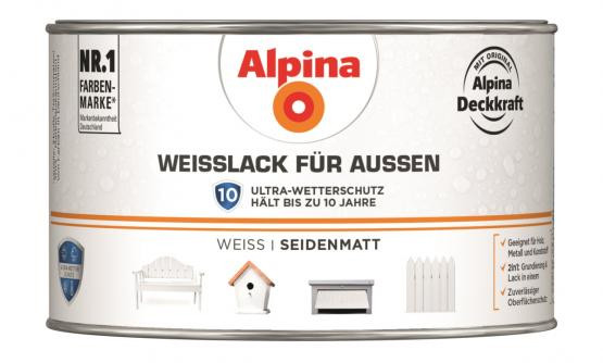 Alpina Weißlack für Außen seidenmatt 300ml