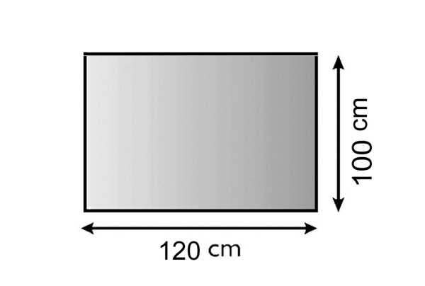 Funkenschutzplatte Stahl schwarz 4-Eck 120x100cm