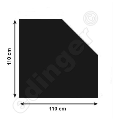 Funkenschutzplatte Bodenplatte Stahlblech schwarz 110x110cm 5-eckig