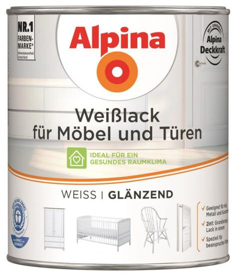 Alpina Weißlack für Möbel + Türen glänzend 750ml