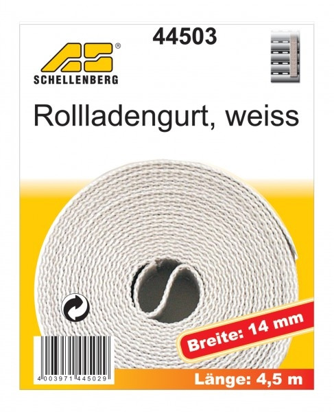 Schellenberg Rolladengurt MINI weiß 14mm L4,5m