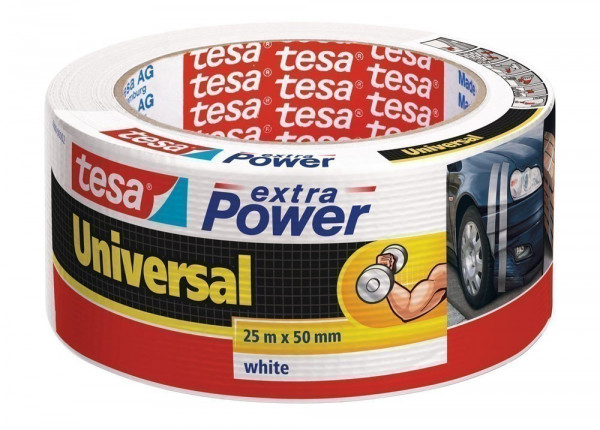 tesa® extra Power Universal Gewebeband 25 m x 50 mm weiss