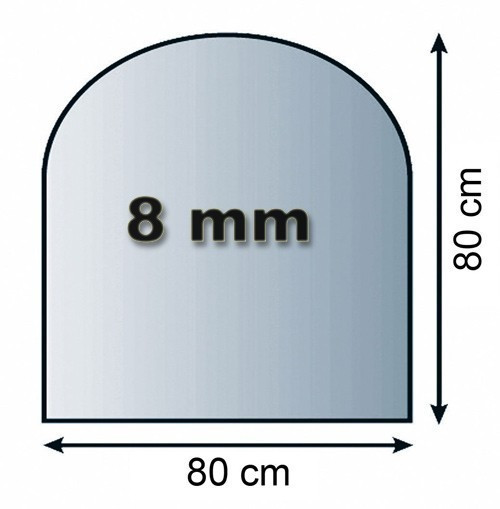 Funkenschutzplatte Glas 8mm Lienbacher Rundbogen 80x80cm