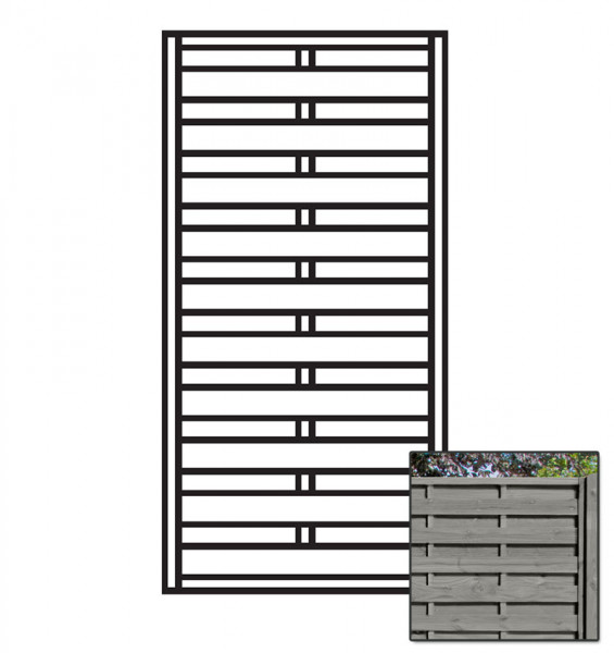 Sichtschutzzaun / Zaunelement Dichtzaun KDI grau 90x180cm